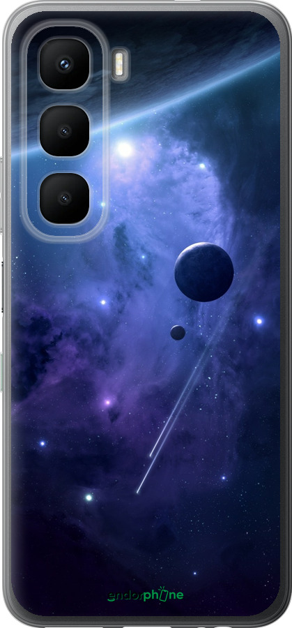 Силиконовый чехол Планеты в синем космосе для Infinix Hot 60 5G / Hot 60i 4G - 171u-4114 изображение 
