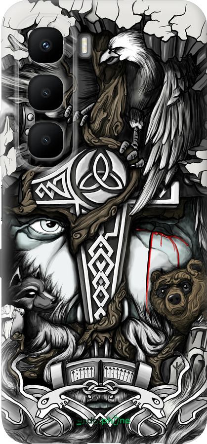 Силіконовий чехол Тату Вікінг для Infinix Hot 60 5G / Hot 60i 4G - 4098u-4114 изображение 
