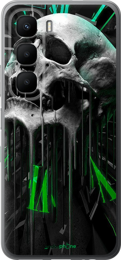 Силіконовий чехол Череп-годинник для Infinix Hot 60 5G / Hot 60i 4G - 4100u-4114 изображение 