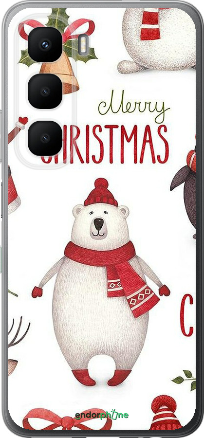 Силиконовый чехол Merry Christmas для Infinix Hot 60 5G / Hot 60i 4G - 4106u-4114 изображение 