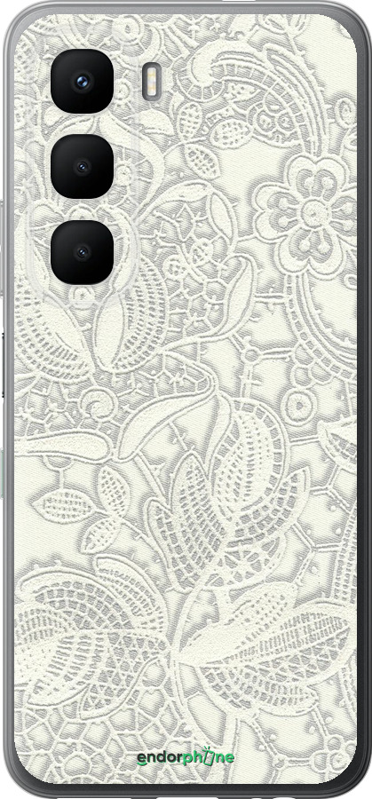 Силиконовый чехол Белое кружево для Infinix Hot 60 5G / Hot 60i 4G - 4383u-4114 изображение 