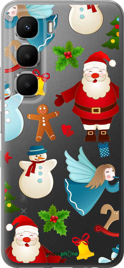 Силиконовый чехол Новогодний 1 для Infinix Hot 60 5G / Hot 60i 4G - 4614u-4114 изображение 