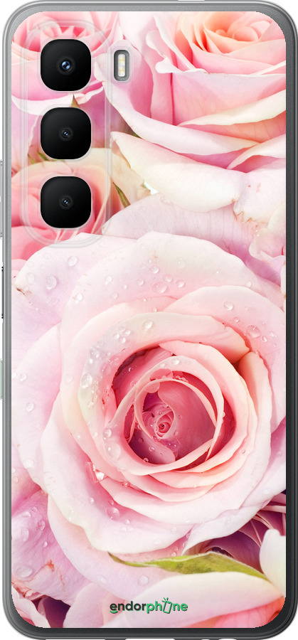 Силиконовый чехол Розы для Infinix Hot 60 5G / Hot 60i 4G - 525u-4114 изображение 