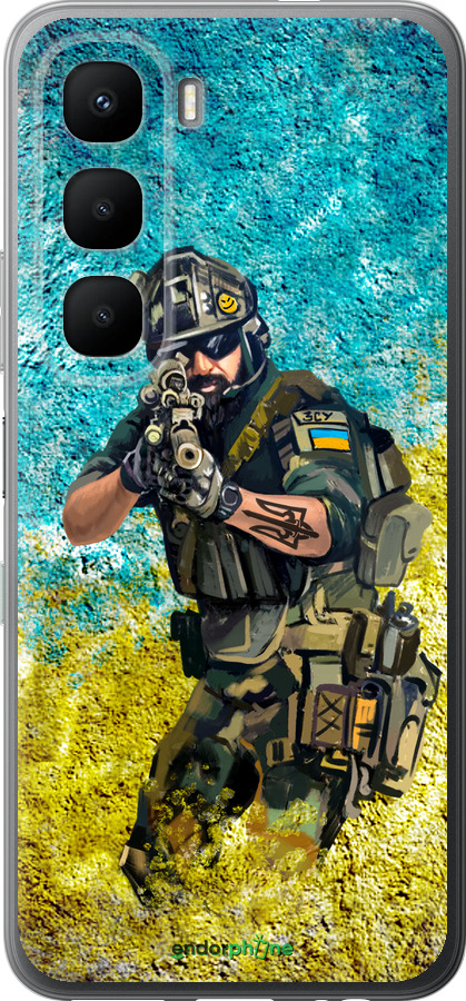 Силиконовый чехол Воин ЗСУ для Infinix Hot 60 5G / Hot 60i 4G - 5311u-4114 изображение 