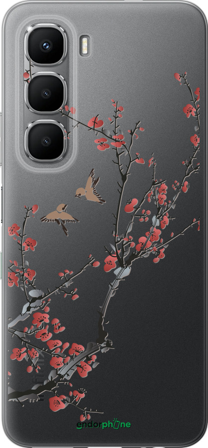 Силиконовый чехол Сакура v2 для Infinix Hot 60 5G / Hot 60i 4G - 5538u-4114 изображение 