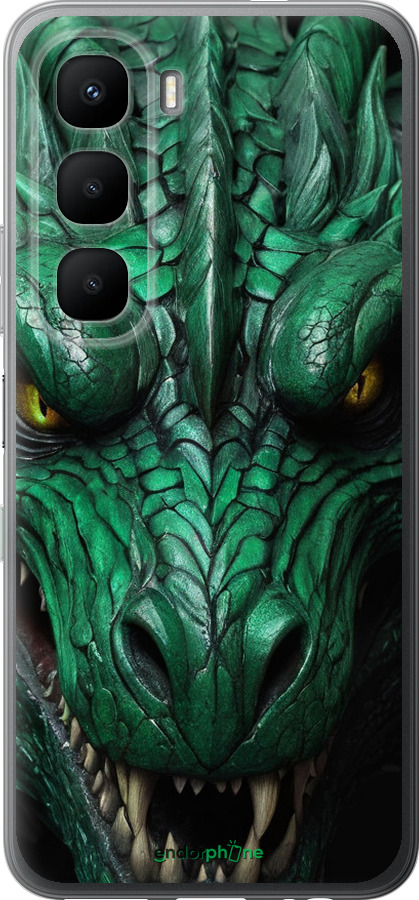 Силиконовый чехол Зелёный дракон v2 для Infinix Hot 60 5G / Hot 60i 4G - 5817u-4114 изображение 