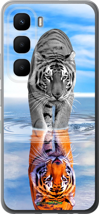 Силиконовый чехол Тигр для Infinix Hot 60 5G / Hot 60i 4G - 6016u-4114 изображение 