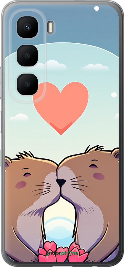 Силиконовый чехол Капибара любовь для Infinix Hot 60 5G / Hot 60i 4G - 6027u-4114 изображение 