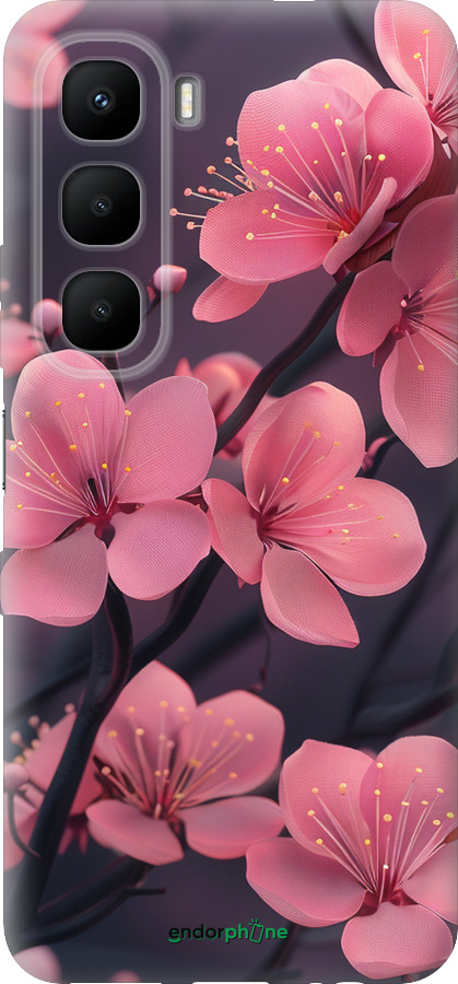 Силіконовий чехол Пурпурова сакура для Infinix Hot 60 5G / Hot 60i 4G - 6075u-4114 изображение 