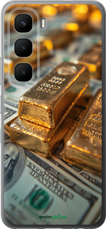 Силиконовый чехол Слитки и доллары для Infinix Hot 60 5G / Hot 60i 4G - 6105u-4114 изображение 
