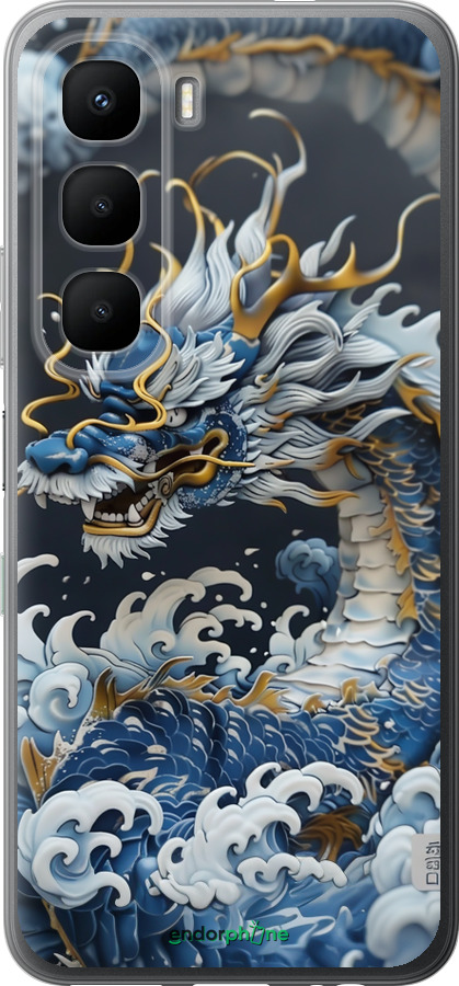Силиконовый чехол Водяной дракон для Infinix Hot 60 5G / Hot 60i 4G - 6113u-4114 изображение 