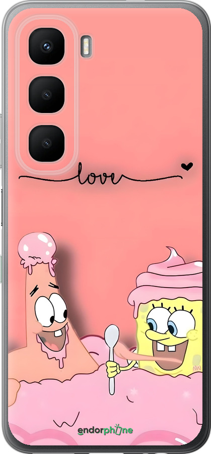 Силиконовый чехол Спанч Боб для Infinix Hot 60 5G / Hot 60i 4G - 6282u-4114 изображение 