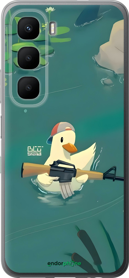 Силиконовый чехол Уточка с автоматом для Infinix Hot 60 5G / Hot 60i 4G - 6356u-4114 изображение 