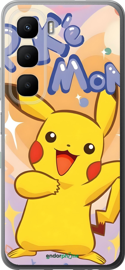 Силиконовый чехол Пикачу для Infinix Hot 60 5G / Hot 60i 4G - 6383u-4114 изображение 