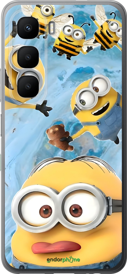 Силиконовый чехол Миньоны для Infinix Hot 60 5G / Hot 60i 4G - 6386u-4114 изображение 