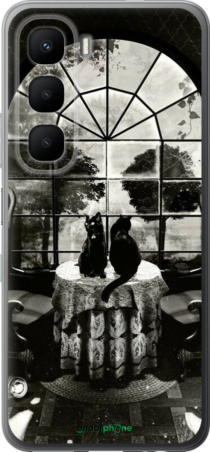 Силиконовый чехол Череп и коты для Infinix Hot 60 5G / Hot 60i 4G - 6432u-4114 изображение 