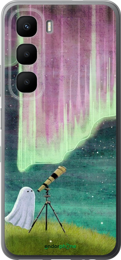 Силиконовый чехол Привидение и звезды для Infinix Hot 60 5G / Hot 60i 4G - 6443u-4114 изображение 