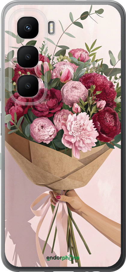 Силиконовый чехол Пионы 1 для Infinix Hot 60 5G / Hot 60i 4G - 6705u-4114 изображение 