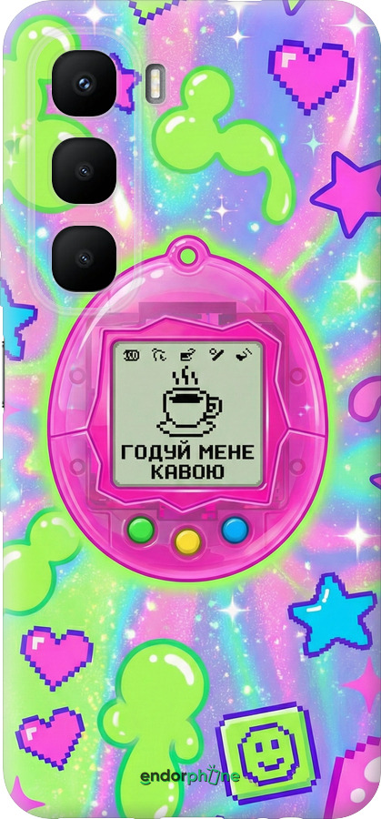 Силиконовый чехол Y2K Aesthetic Retro Pet: Годуй мене кавою для Infinix Hot 60 5G / Hot 60i 4G - 6784u-4114 изображение 