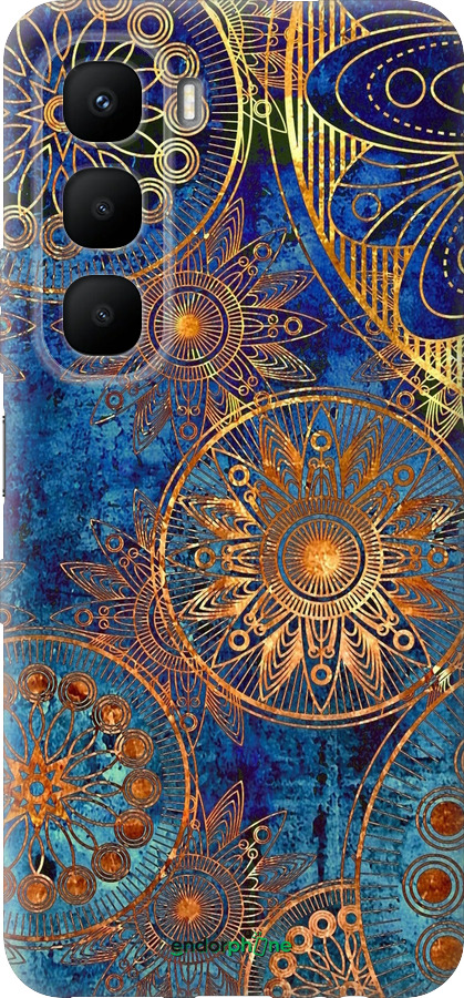 Силиконовый чехол Золотой узор для Infinix Hot 60 5G / Hot 60i 4G - 678u-4114 изображение 