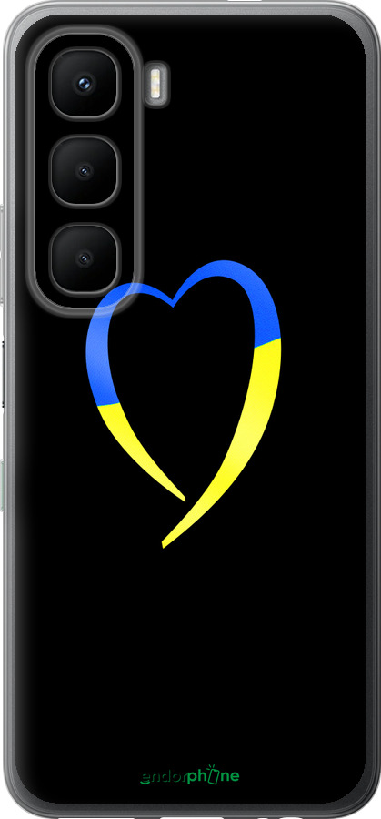 Силиконовый чехол Жёлто-голубое сердце для Infinix Hot 60 5G / Hot 60i 4G - 885u-4114 изображение 