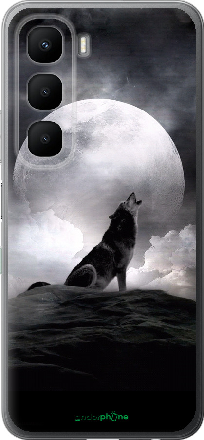 Силиконовый чехол Воющий волк для Infinix Hot 60 5G / Hot 60i 4G - 934u-4114 изображение 