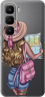 Силиконовый чехол Девушка с картой для Infinix Hot 60 Pro+ - 4704u-4125 изображение 
