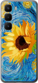 Силиконовый чехол Цветы желто-голубые для Infinix Hot 60 Pro+ - 5308u-4125 изображение 