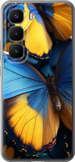 Силиконовый чехол Желто-голубые бабочки для Infinix Hot 60 Pro+ - 6046u-4125 изображение 