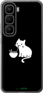 Силиконовый чехол С милым котом на черном фоне для Infinix Hot 60 Pro+ - 6528u-4125 изображение 