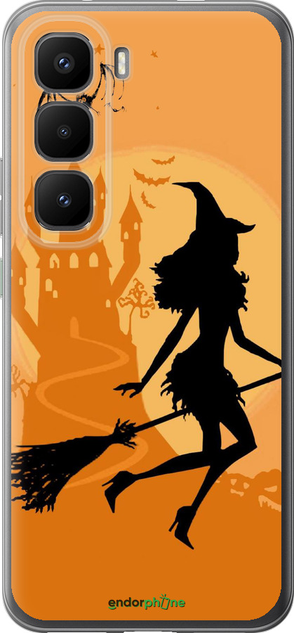 Силиконовый чехол Ведьма на метле для Infinix Hot 60 Pro+ - 1184u-4125 изображение 