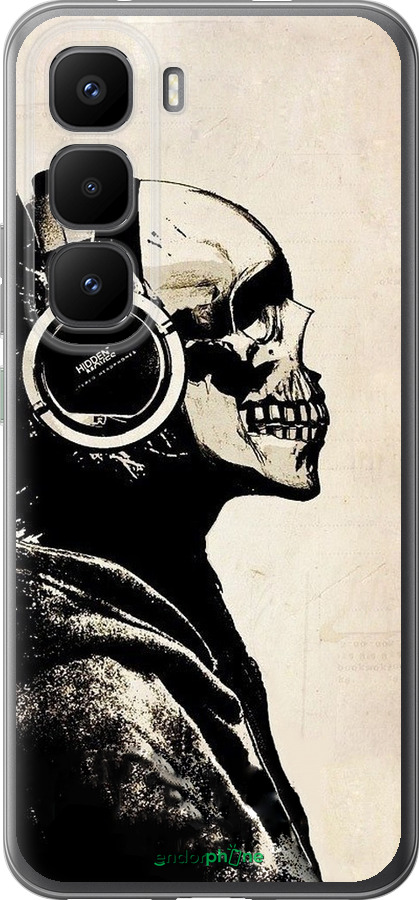 Силиконовый чехол Скелет-меломан v2 для Infinix Hot 60 Pro+ - 1200u-4125 изображение 