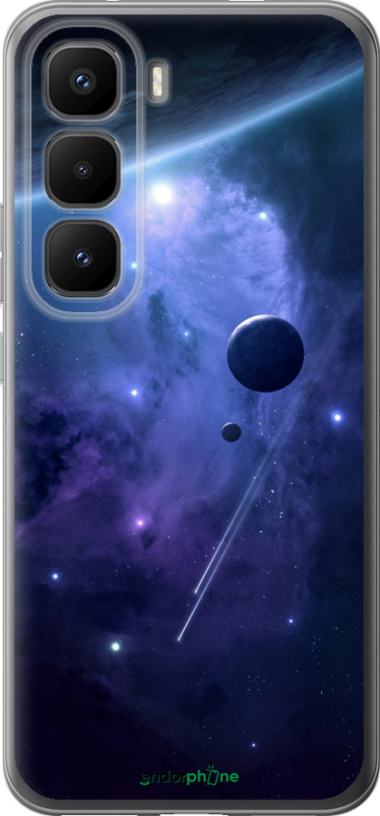 Силиконовый чехол Планеты в синем космосе для Infinix Hot 60 Pro+ - 171u-4125 изображение 