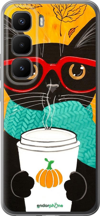 Силиконовый чехол Осенний кот для Infinix Hot 60 Pro+ - 4026u-4125 изображение 