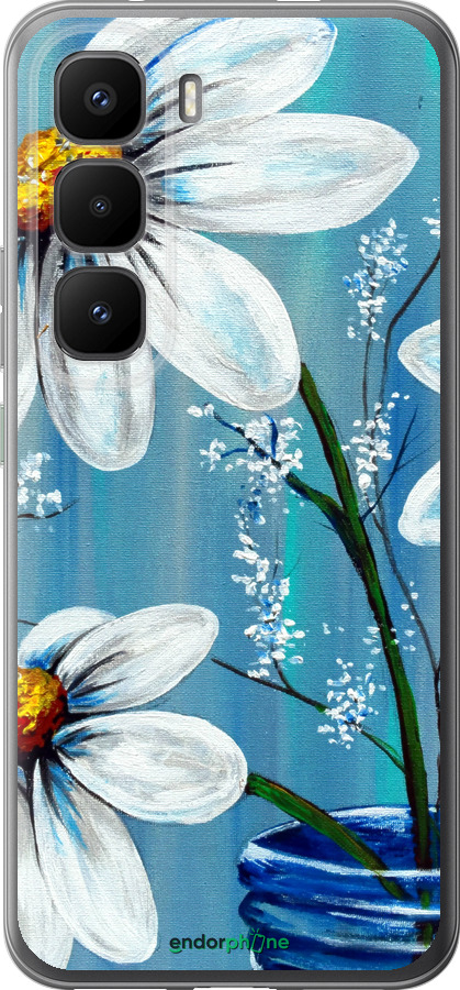 Силиконовый чехол Красивые арт-ромашки для Infinix Hot 60 Pro+ - 4031u-4125 изображение 