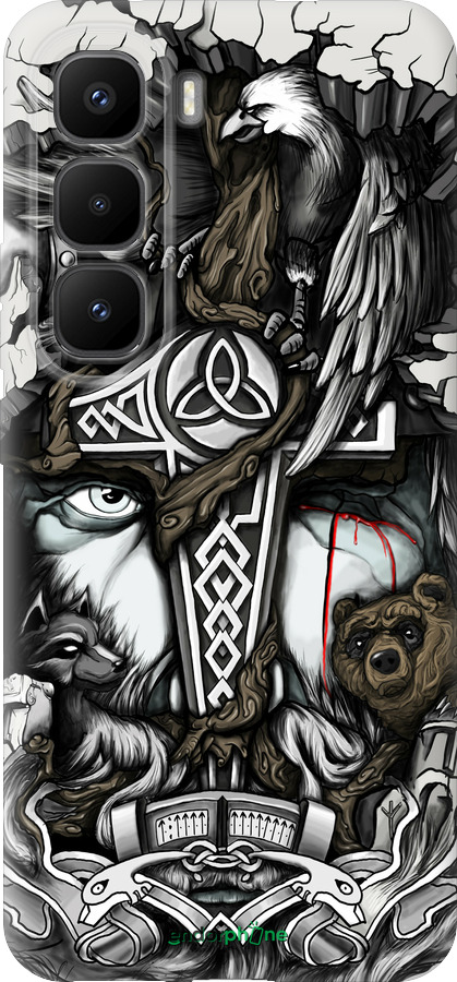 Силіконовий чехол Тату Вікінг для Infinix Hot 60 Pro+ - 4098u-4125 изображение 