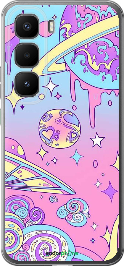 Силиконовый чехол Розовая галактика для Infinix Hot 60 Pro+ - 4146u-4125 изображение 