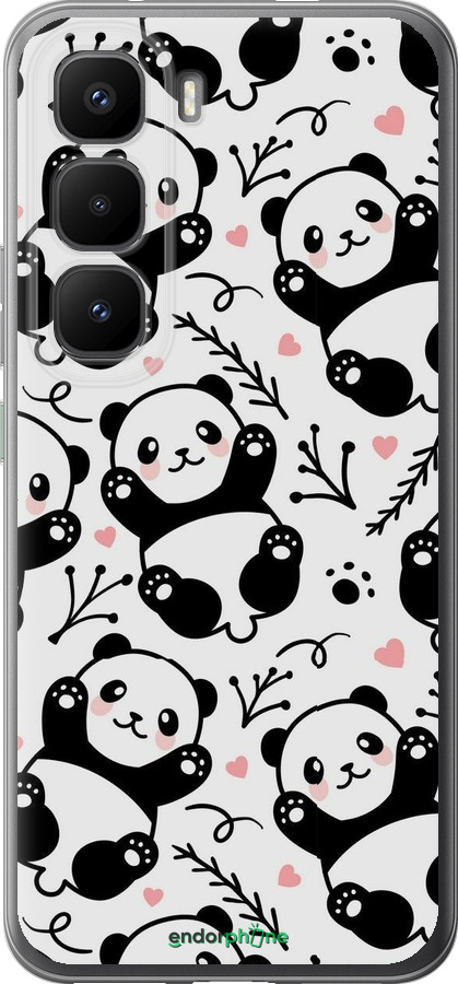 Силиконовый чехол Панды для Infinix Hot 60 Pro+ - 4318u-4125 изображение 