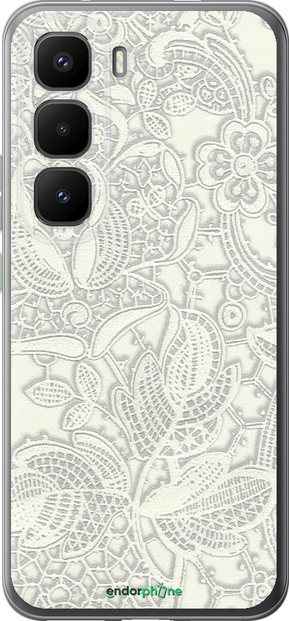 Силиконовый чехол Белое кружево для Infinix Hot 60 Pro+ - 4383u-4125 изображение 