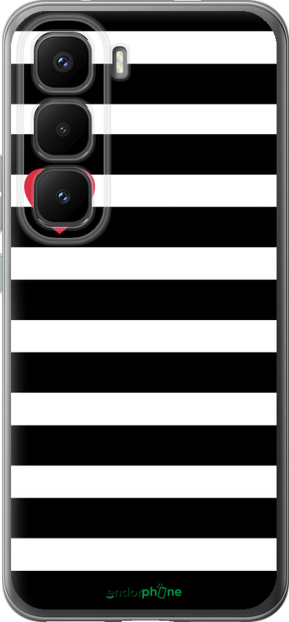 Силиконовый чехол Черно-белые полосы для Infinix Hot 60 Pro+ - 4461u-4125 изображение 