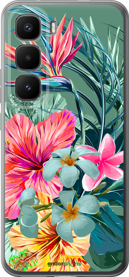 Силиконовый чехол Тропические цветы v1 для Infinix Hot 60 Pro+ - 4667u-4125 изображение 