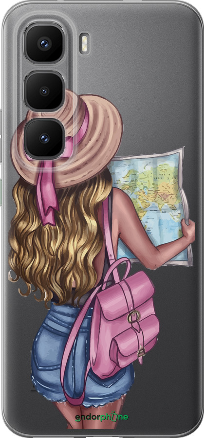 Силиконовый чехол Девушка с картой для Infinix Hot 60 Pro+ - 4704u-4125 изображение 