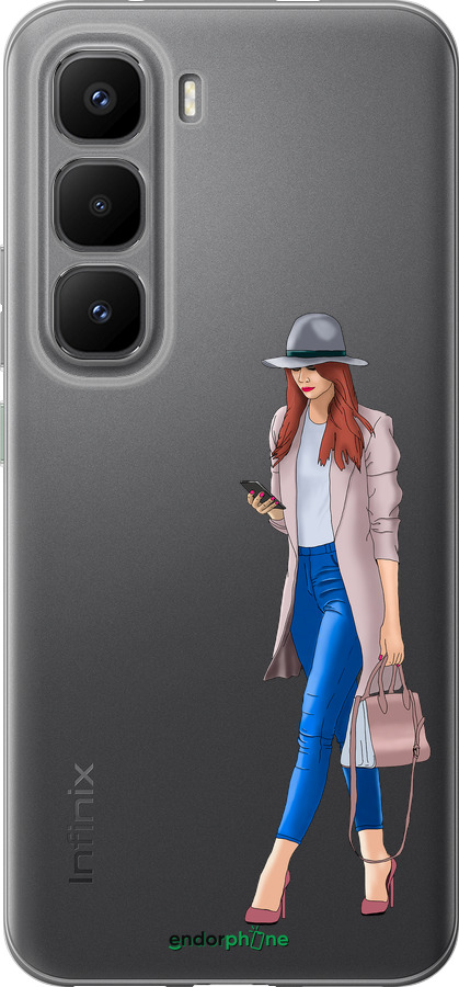 Силиконовый чехол Девушка 1 для Infinix Hot 60 Pro+ - 4751u-4125 изображение 