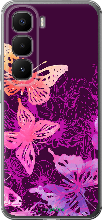 Силиконовый чехол Бабочки v2 для Infinix Hot 60 Pro+ - 5475u-4125 изображение 
