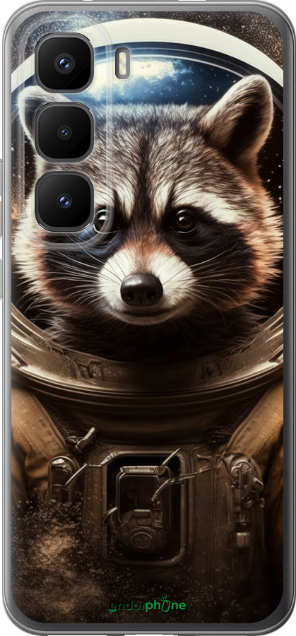 Силиконовый чехол Raccoon austronaut для Infinix Hot 60 Pro+ - 5581u-4125 изображение 