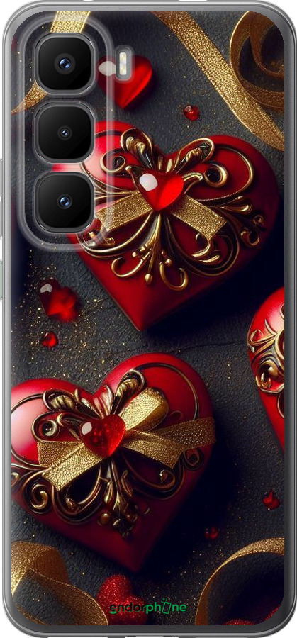 Силиконовый чехол Сердечки v4 для Infinix Hot 60 Pro+ - 5834u-4125 изображение 