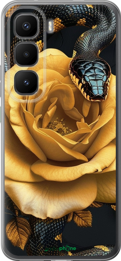 Силиконовый чехол Black snake and golden rose для Infinix Hot 60 Pro+ - 6068u-4125 изображение 