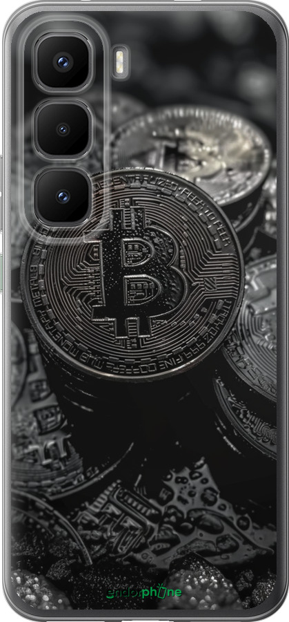 Силиконовый чехол Black Bitcoin для Infinix Hot 60 Pro+ - 6090u-4125 изображение 