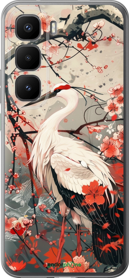 Силиконовый чехол Аист в цвету сакуры для Infinix Hot 60 Pro+ - 6109u-4125 изображение 