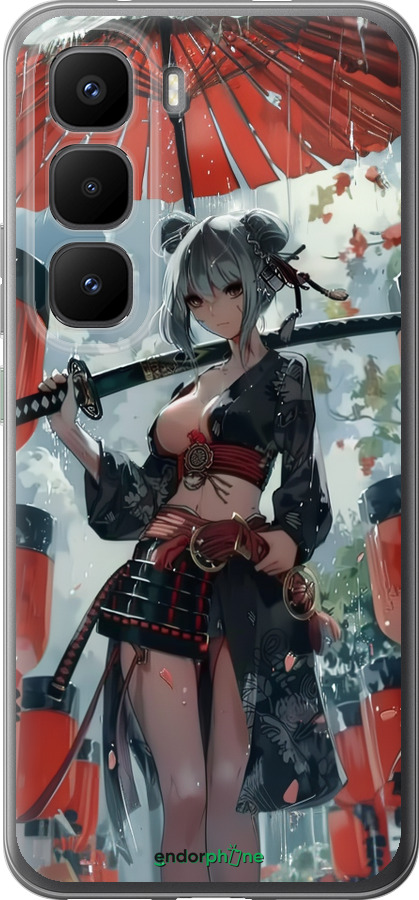 Силиконовый чехол Гейша-воин для Infinix Hot 60 Pro+ - 6124u-4125 изображение 